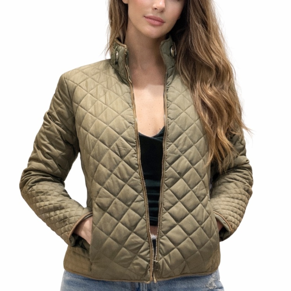 Jade & Ivory Olive Green Quilted Jacket